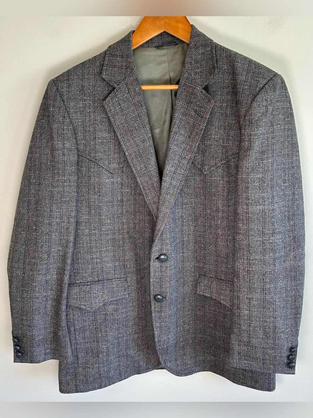 VTG Circle S Ranch & Western Wear Blazer Sport Coat 42R Tweed Herringbone USA